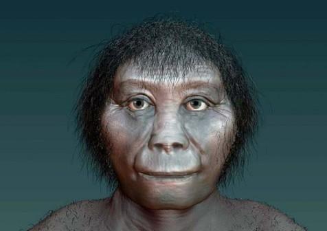 Reconstrucción artística del Homo Floresiensis  