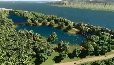 El proyecto de parque fluvial y barrera de árboles anti-tsunami