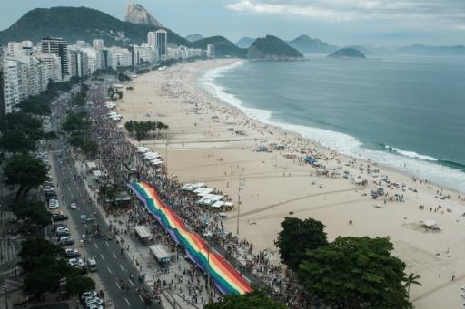 Desfile del orgullo LGTB en la playa de Copacabana, hace unos días