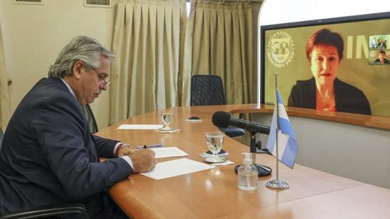 El Presidente se comunicó con la titular del FMI a través de una videoconferencia.